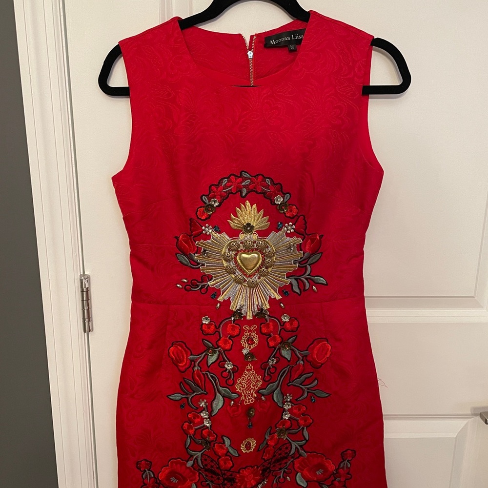 Red Embroidered Dress